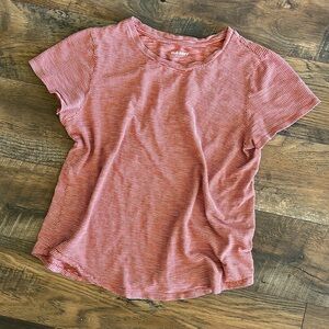 Old Navy Everywear Burnt Orange Striped 100% cotton T Shirt size Small